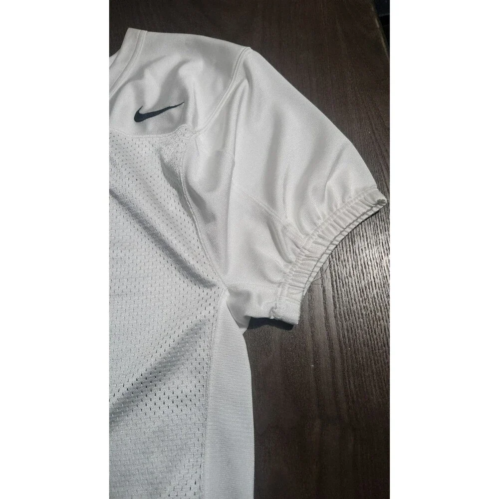 Nike Practice Jersey Football Elastic Short Sleeve Youth Boys White Mesh SZ L
